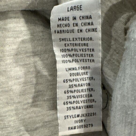 Thread + Supply Sherpa Jacket‎ Cream Womens L Quarter Zip Teddy Fleece Cozy - Picture 6 of 8